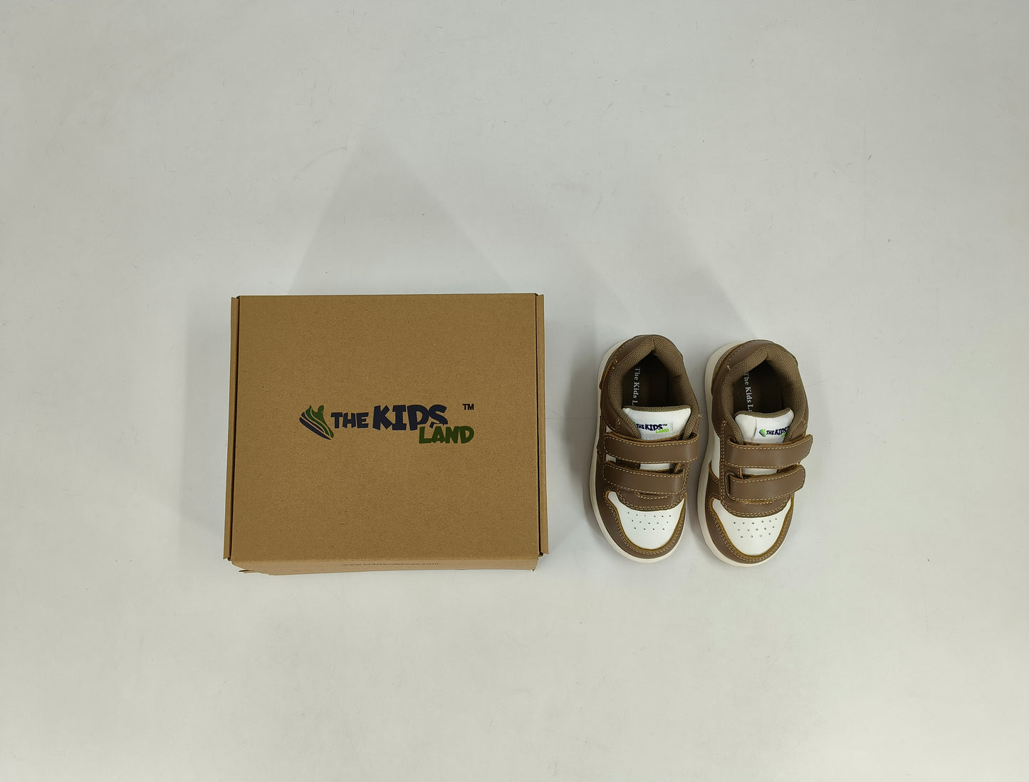 The Kids Land Toddler Sneakers Boys Girls Sport Shoes Brown and White