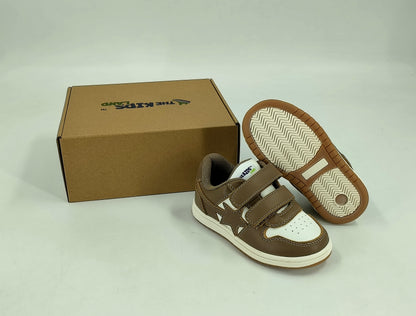 The Kids Land Toddler Sneakers Boys Girls Sport Shoes Brown and White