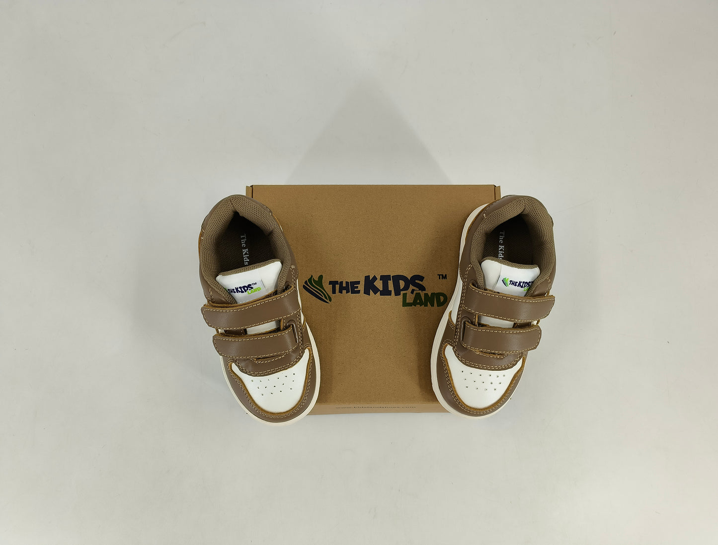 The Kids Land Toddler Sneakers Boys Girls Sport Shoes Brown and White