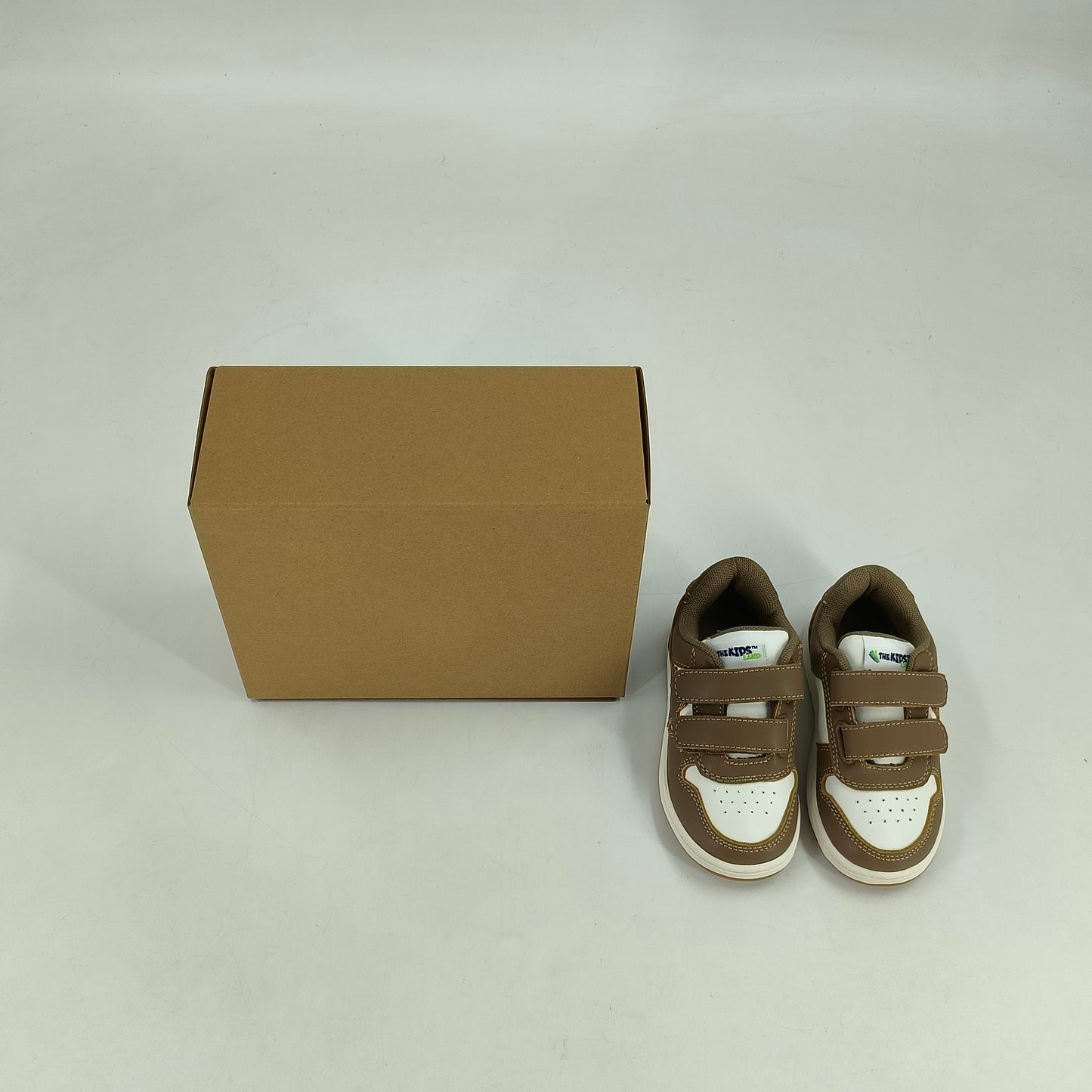 The Kids Land Toddler Sneakers Boys Girls Sport Shoes Brown and White