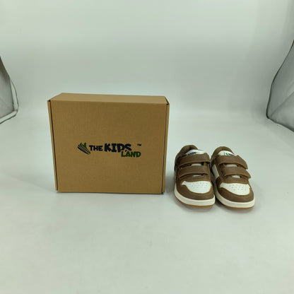 The Kids Land Toddler Sneakers Boys Girls Sport Shoes Brown and White