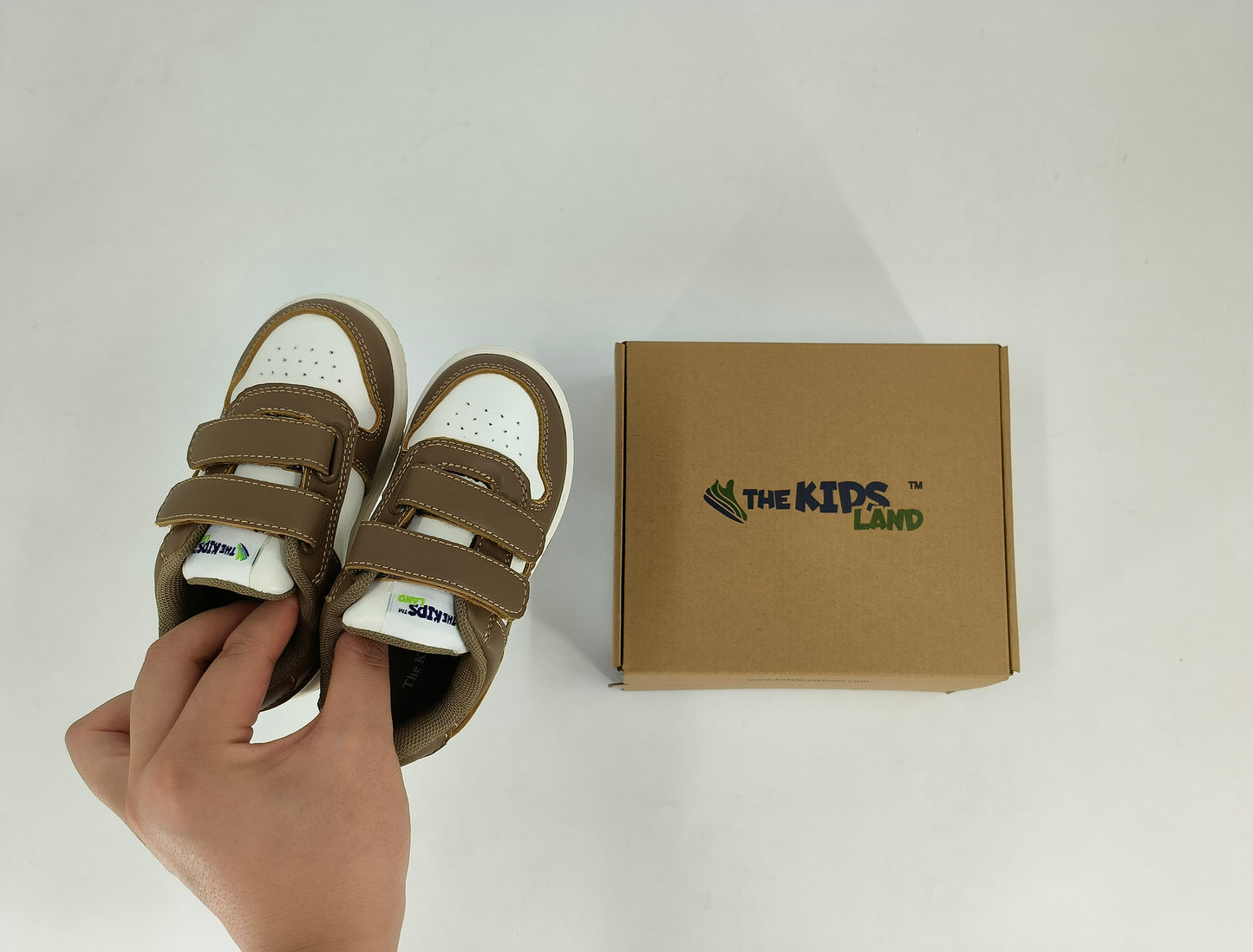 The Kids Land Toddler Sneakers Boys Girls Sport Shoes Brown and White